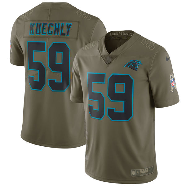 Youth Carolina Panthers #59 Kuechly Nike Olive Salute To Service Limited NFL Jerseys